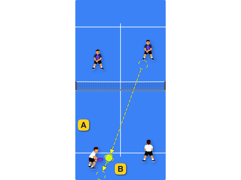Your opponent hits a deep shot. The ball will bounce on the floor and then hit the back glass clear of the corner. What should you do?
