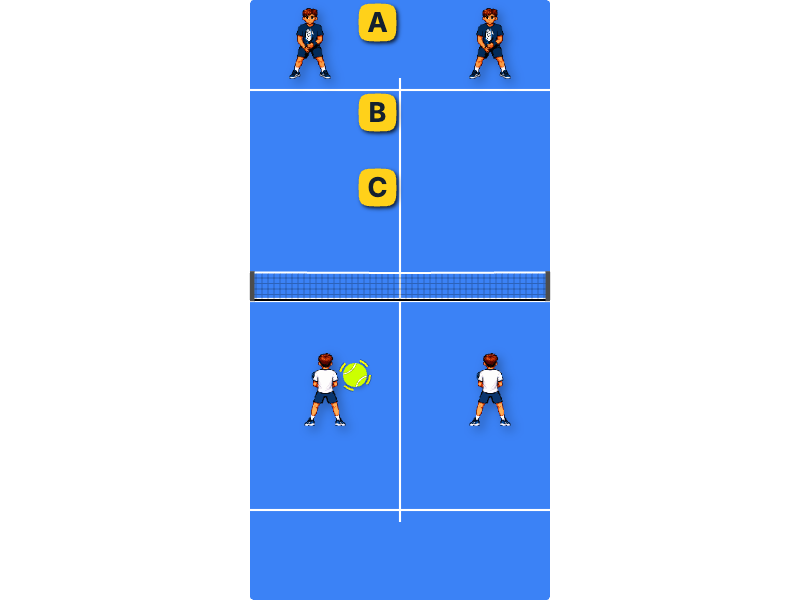 Vertical volley’s placement